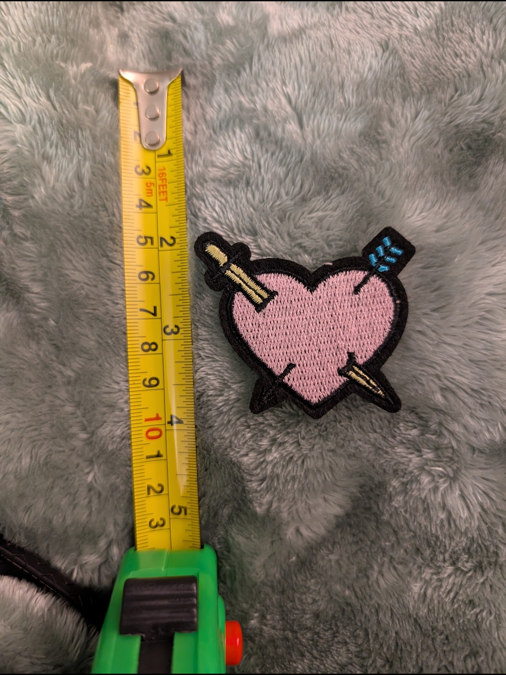 Embroidered Pink Heart Iron On Patch with Arrow - Kids Accessories